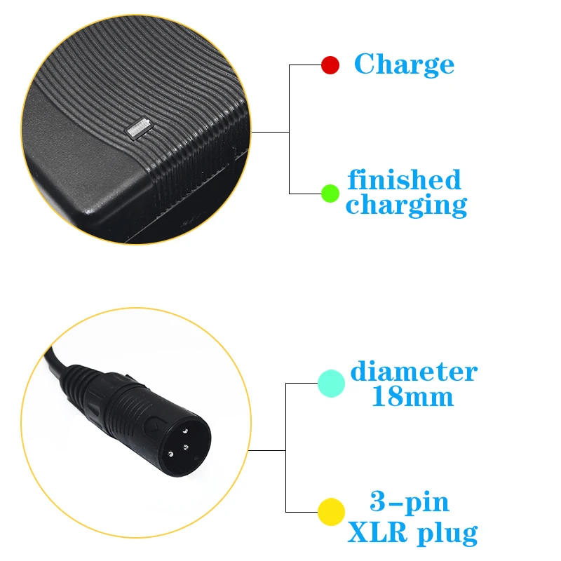 48 V/54,6 V 2A akumulator litowy ładowarka 13S skuter ebike akumulator litowo-jonowy ładowarka z 3-pinowym złączem gniazda XLR EU/US/AU/UK