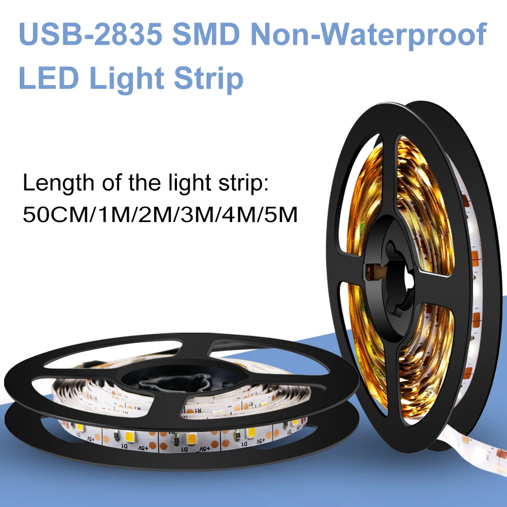 Indoor Led Strip 5V USB Lamp SMD 2835 1M 2M 3M 4M 5M Tiras Led Light Strip Cold/Warm White Backlight For TV Bedroom Lighting