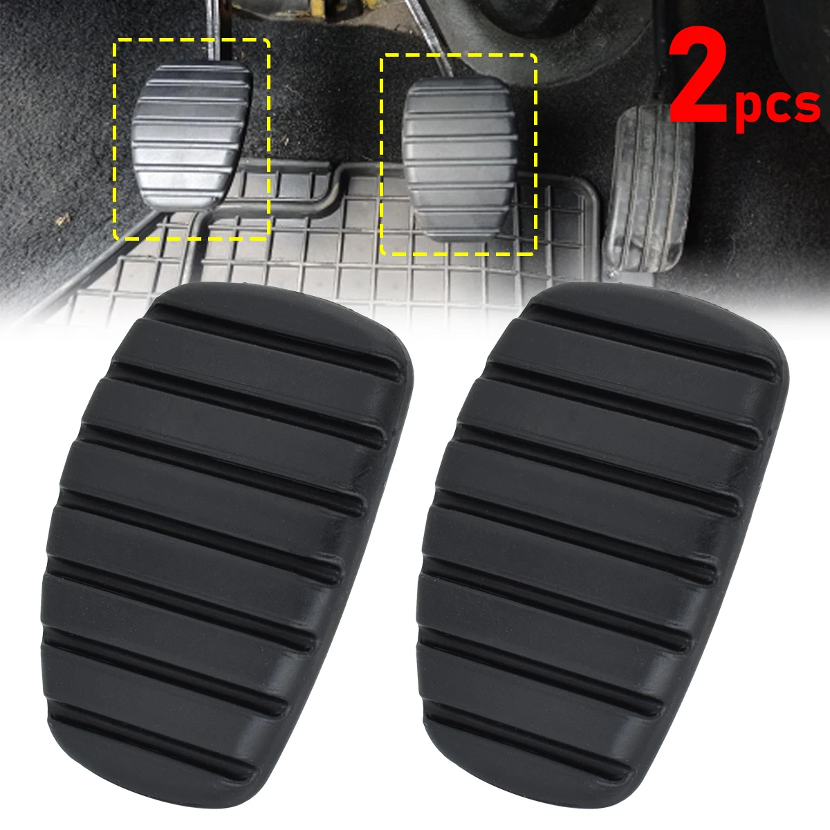 2Pcs Car Clutch Brake Rubber Pedal Pad Cover For Renault Modus Trafic Twingo Kangoo Clio Espace Scenic Laguna Vel Satis Megane