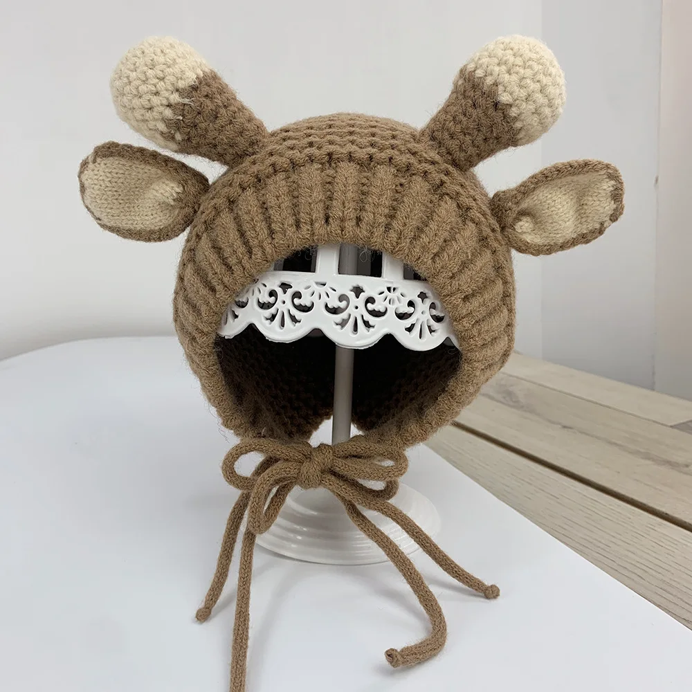 2020 Fawn look Thicken knitted hat winter warm hat Skullies cap beanie hat for Kids boy and girl 10