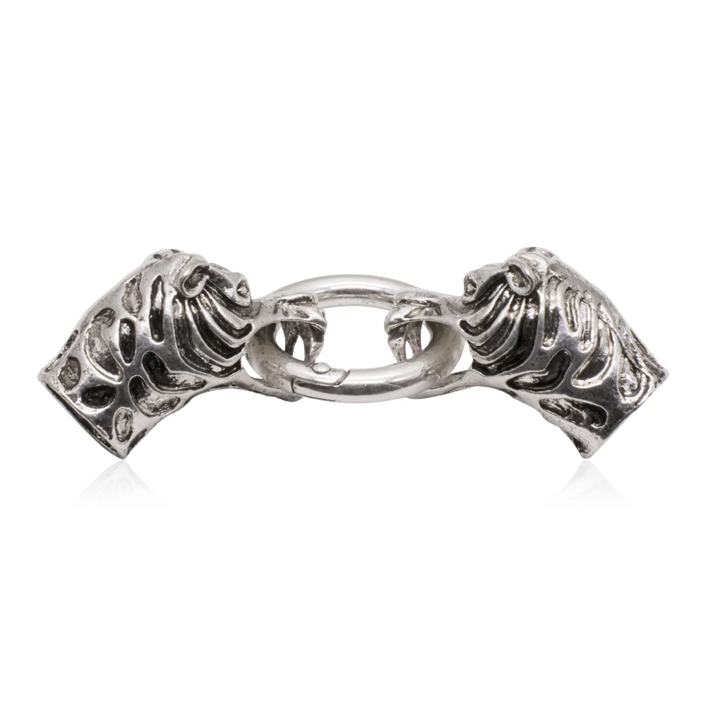 The alloy antique animal tiger head bracelet connector is used to make the bracelet. The internal size is 10mm