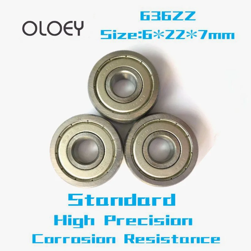 636ZZ Bearing 6x22x7 mm ( 5/10 Pcs ) ABEC-1 Grade 636ZZ Miniature 636 ZZ  Deep Groove Ball Bearings Corrosion Resistance