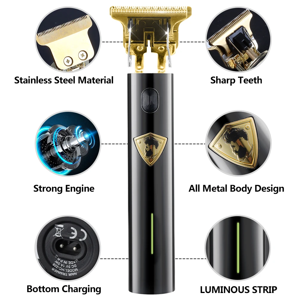 ماكينة حلاقة كهربائية الشعر trimme مقص الشعر المنزلية USB الذكور المهنية المتقلب آلة أصلع قص الشعر 3-piece مقص الشعر