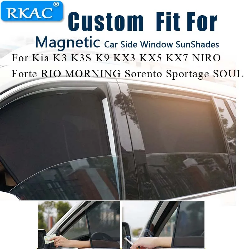 Magnetic Car Side Window SunShades Cover For Kia K3 K3S K9 KX3 KX5 KX7 NIRO Forte RIO MORNING Sorento Sportage SOUL Auto Curtain