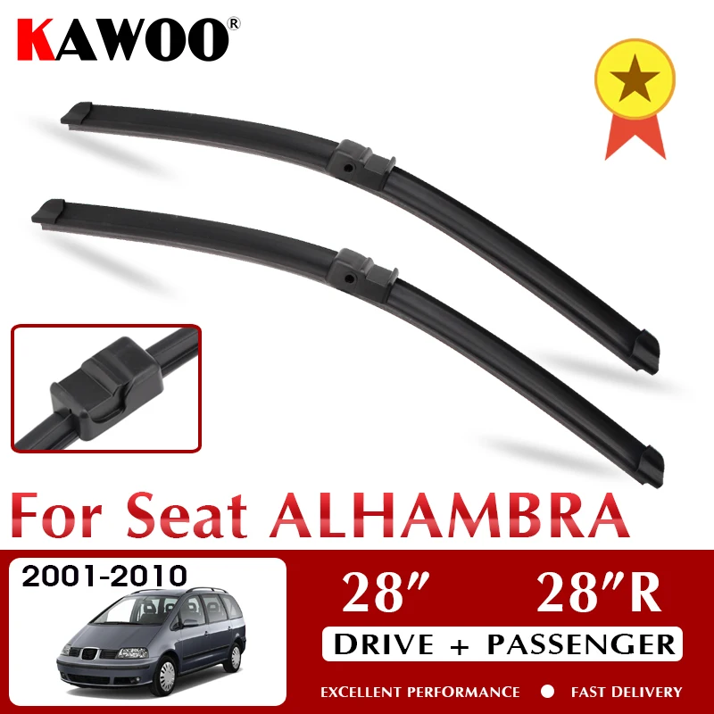 

KAWOO Wiper Front Car Wiper Blades For Seat ALHAMBRA 2001-2010 Windshield Windscreen Front Window Accessories 28"+28"R LHD RHD