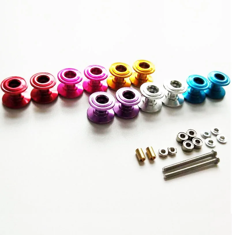 2Pcs 95423 Lightweight Double Aluminum Rollers 13-12mm Spare Parts For Tamiya Mini 4WD Car Model