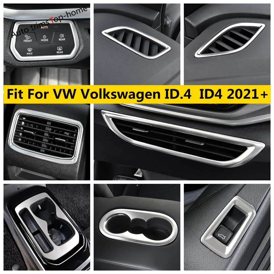 

Air Outlet AC Vent Decor Frame Head Light Lamp Gear Shift Box Water Cup Holder Cover Trim For VW Volkswagen ID.4 ID4 2021 - 2024