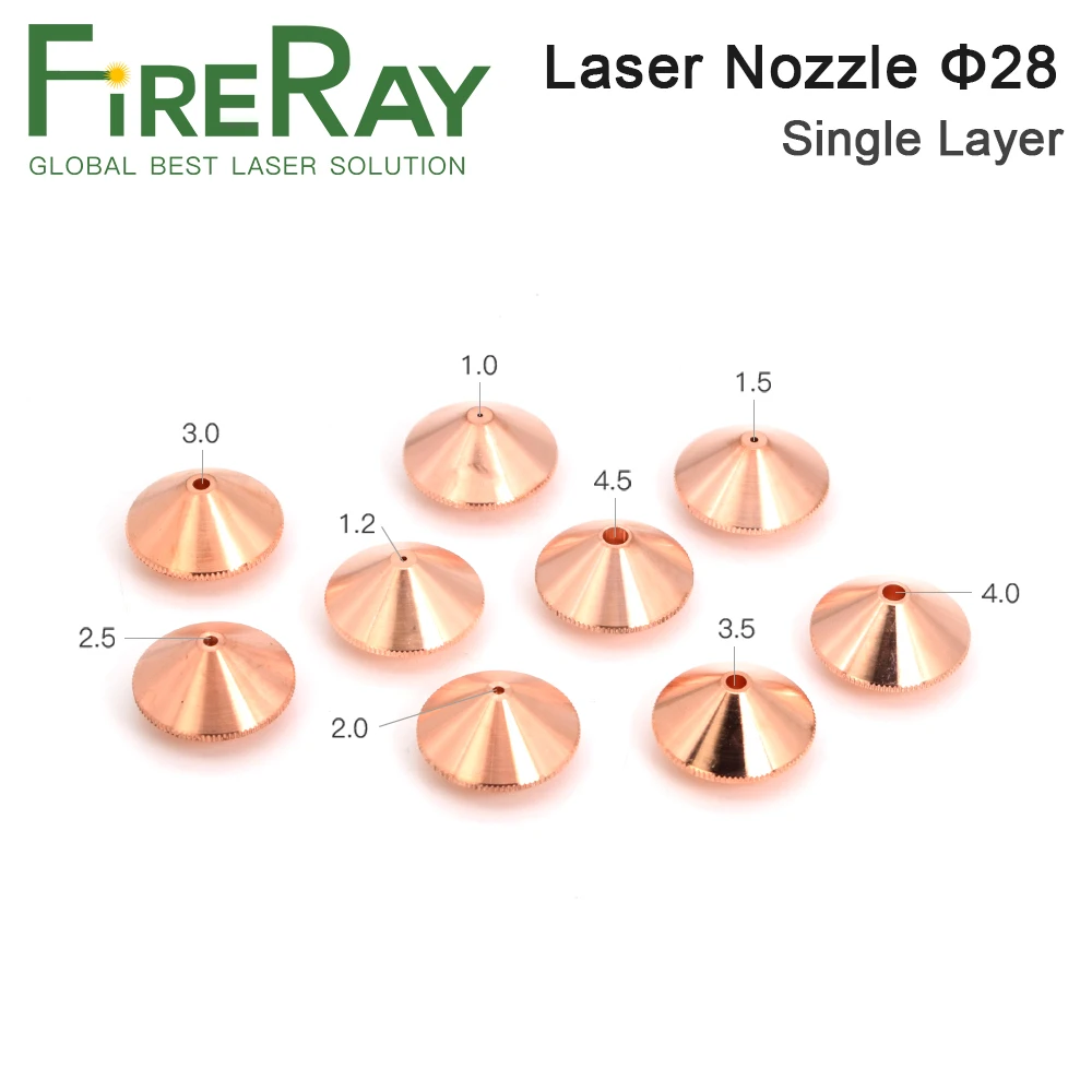 FireRay Dia.28mm Laser Nozzle Single Double Layer Caliber 0.8-5.0 Thread M11 for Precitec WSX Fiber Laser Cutting Head