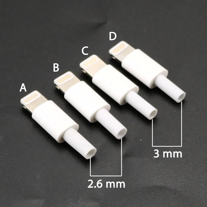 10sets USB Power charging plug For iphone male plug with chip board connector welding Data OTG line interface DIY cable adapter