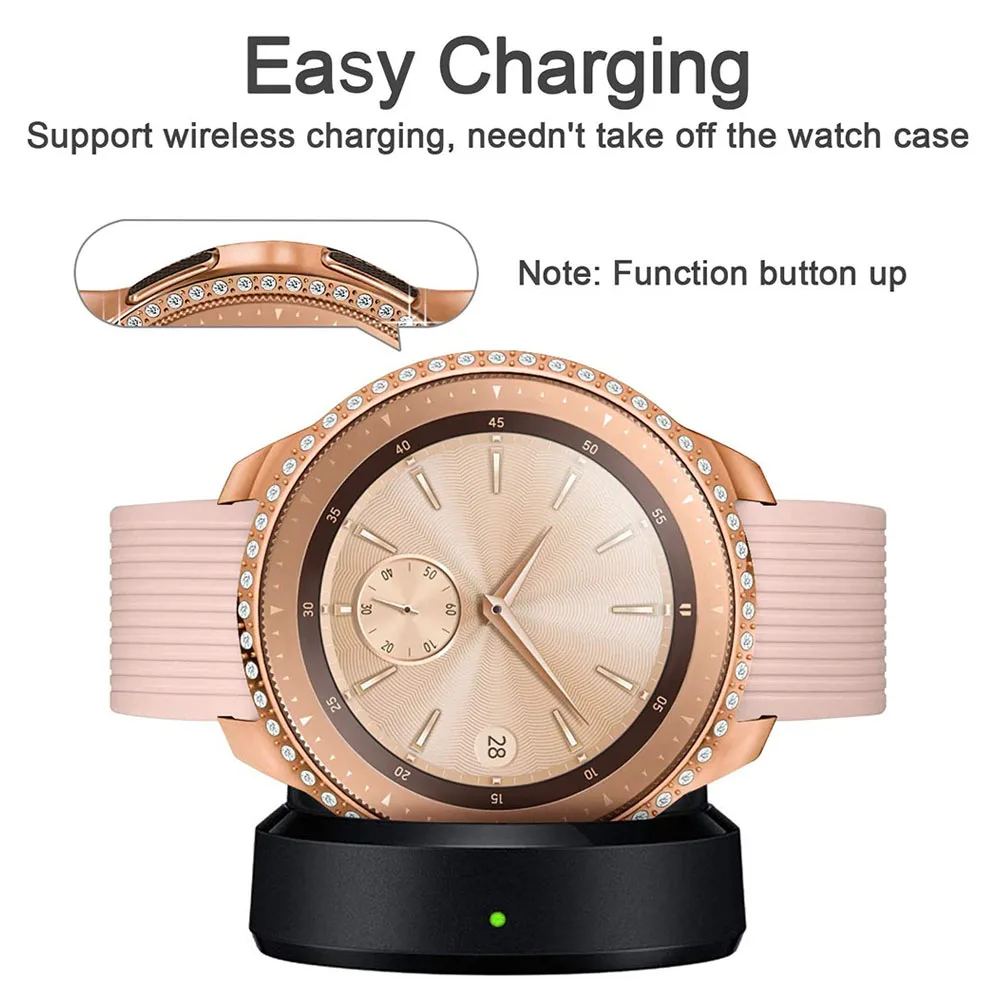 サムスンギャラクシーウォッチ用ダイヤモンドケース,ラインストーンと光沢のあるクリスタル,女性用,46mm,42mm