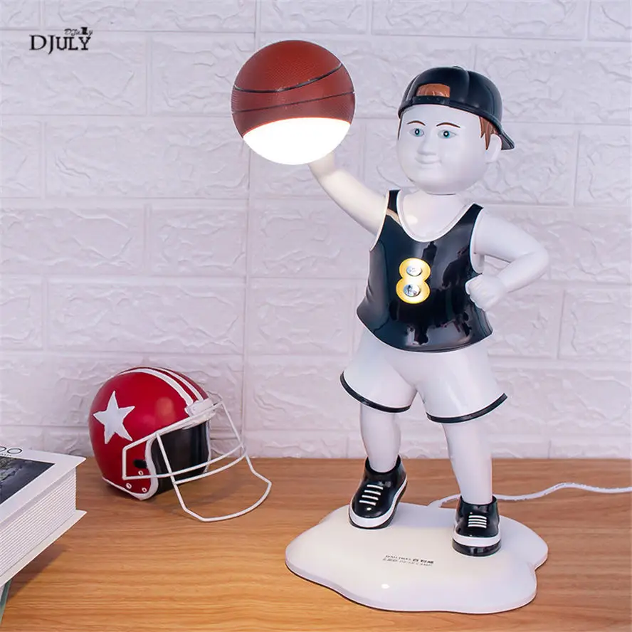 

cartoon children Basketball boy touch table lamp for bedroom study dimmable bedside lamps kids Eye protection reading desk light