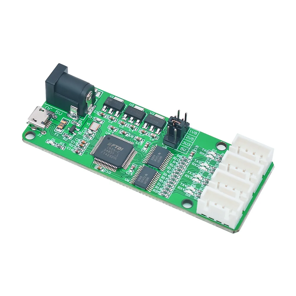 WAVGAT USB to 4-Channel TTL Module FT4232HL 3.3V 2.5V 1.8V UART Serial Port XH2.54 Interface Module 12Mbps Communication