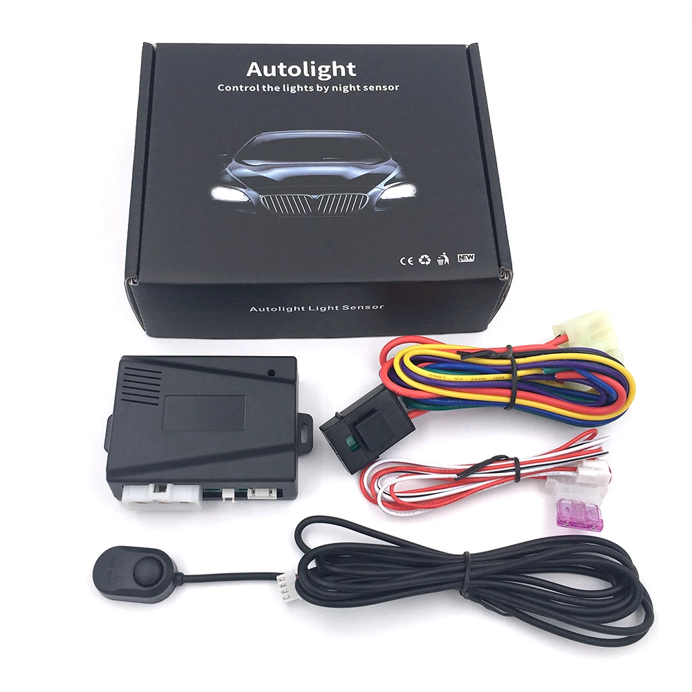 Vvcesidot 12V Universal Car Automatic Headlight Sensor Control Switch Modification Headlight Control System