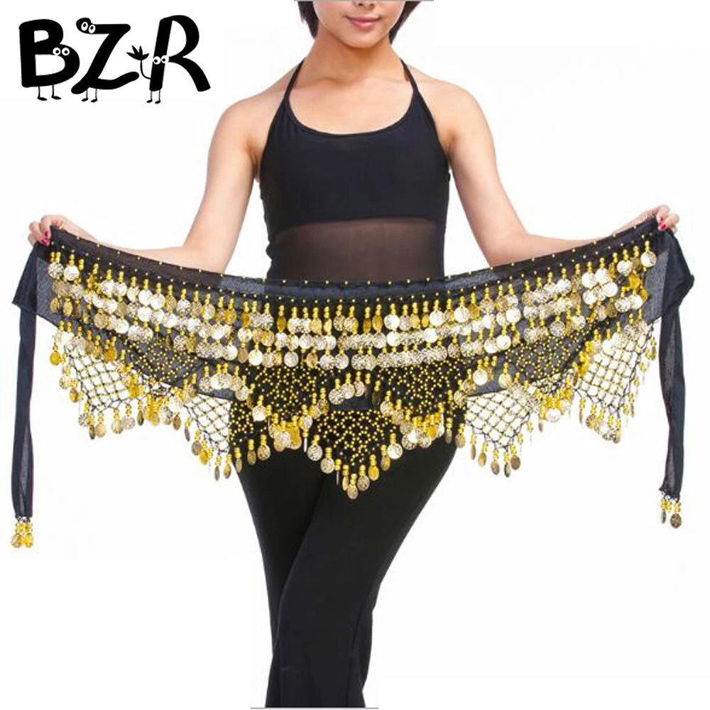 New Adult Girls 320 Coins Belly Dance Belt Accessory Waist Chain Bellydance Hip Scarf for Training & Performance Dress