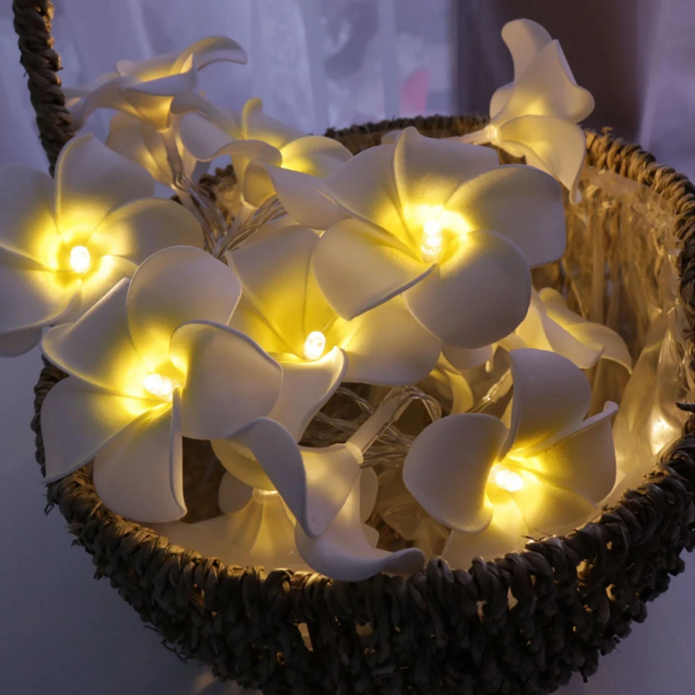 LED String Light White Violet Flower Garland Light Battery / USB Powered Holiday Light For Christmas Party Wedding Decor