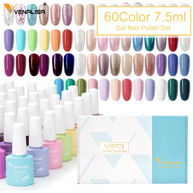 7.5ml VENALISA Gel Nail Polish Set VIP3 Gel Nail New Arrival Nail Varnish Kit Luxury Upgraded Gel Lacquer Nail Manicure