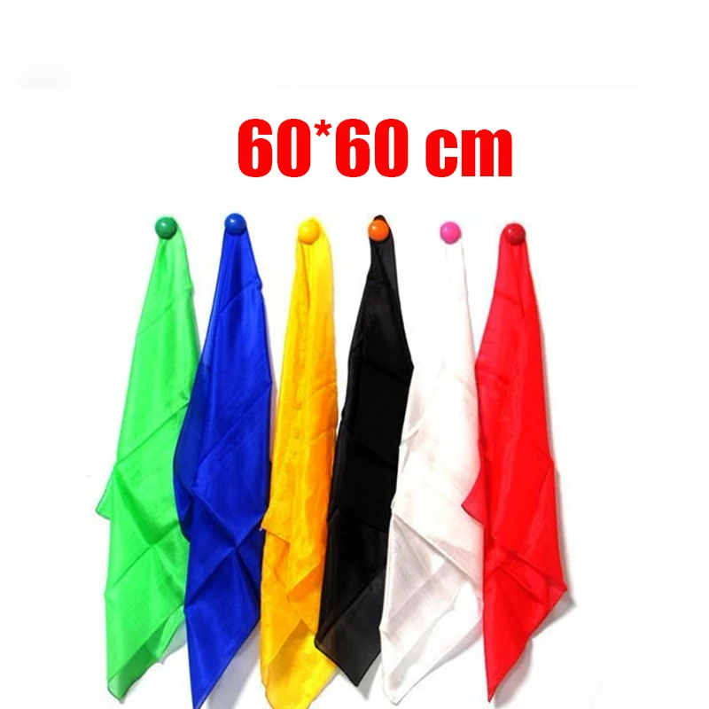 1 pcs Colorful Silk 60*60 cm Scarf Magic Tricks Learning & education Magic silk for close up magic prop