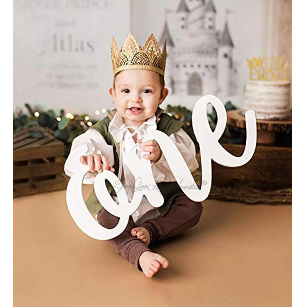 Custom Een Aanmelden Photo Prop Voor Eerste Verjaardag Foto Schieten Voor Baby 'S Houten Hekje Fotograaf, Nummer Teken