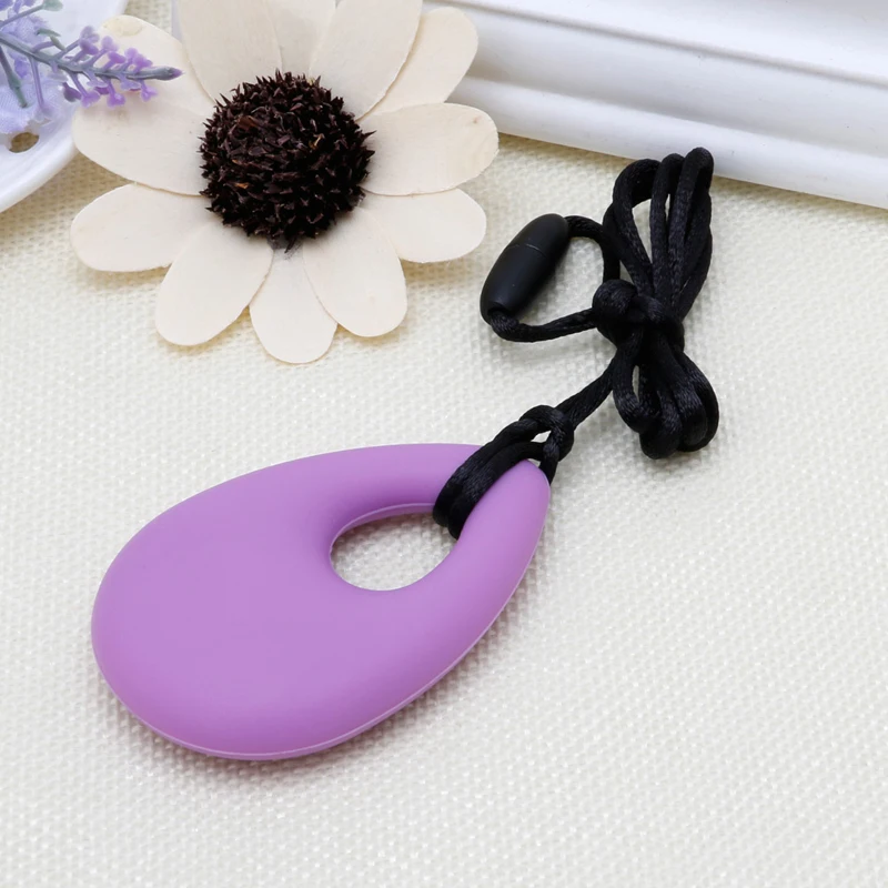 Silicone Teardrop Pendant Baby Teething Necklace Teether Autism Sensory Chewing