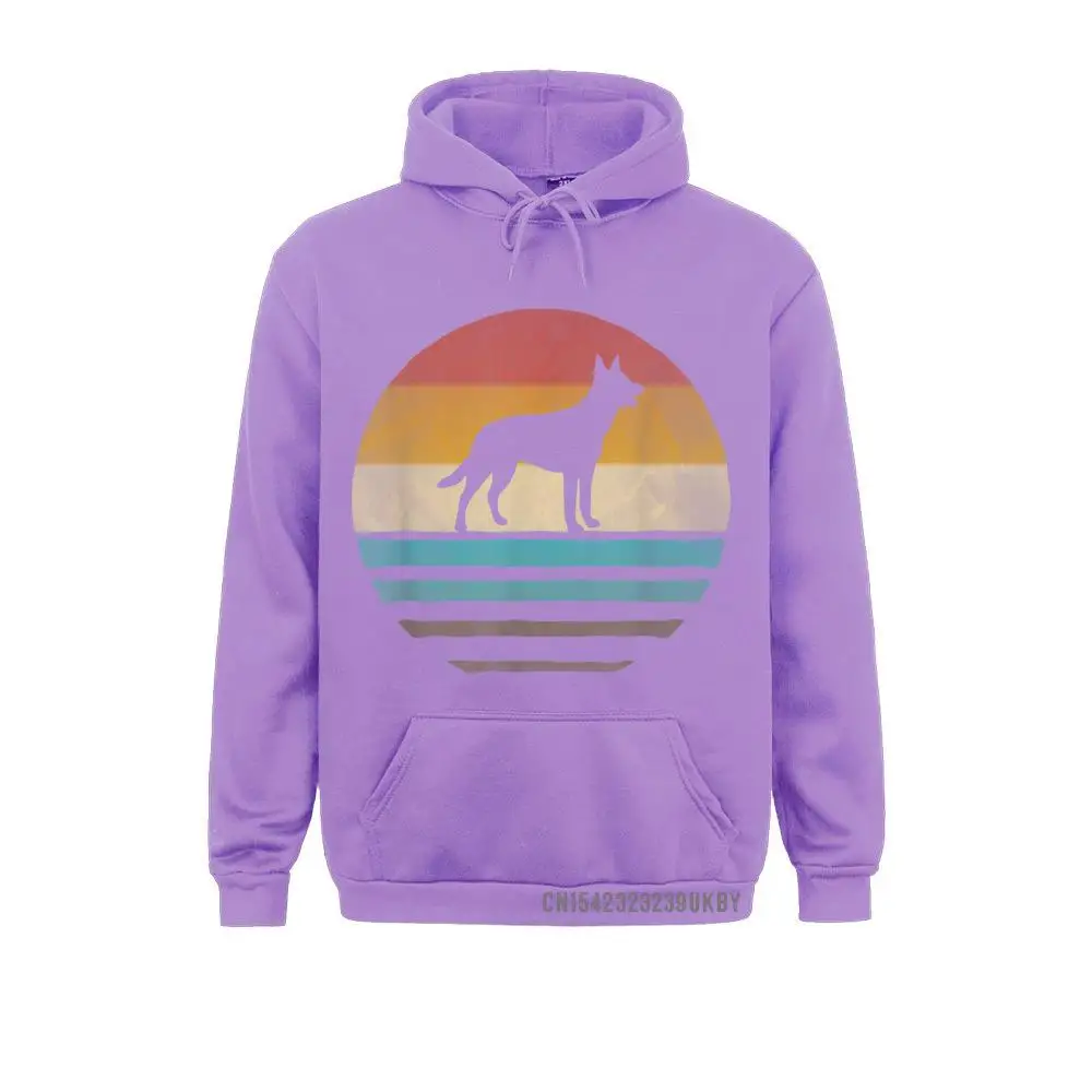 Retro Vintage Sunset Australian Kelpie Dog Breed Silhouette Hoody Plain Sweatshirts Long Sleeve Hoodies For Men Hoods Fall