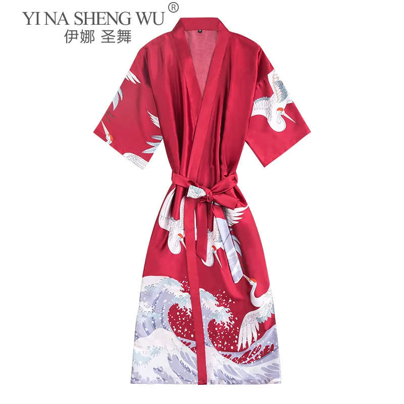 Mini Robe Kimono d'été en rayonne pour femmes, vêtements de nuit Yukata, chemise de nuit, Pijama Mujer, nouvelle collection M-XL