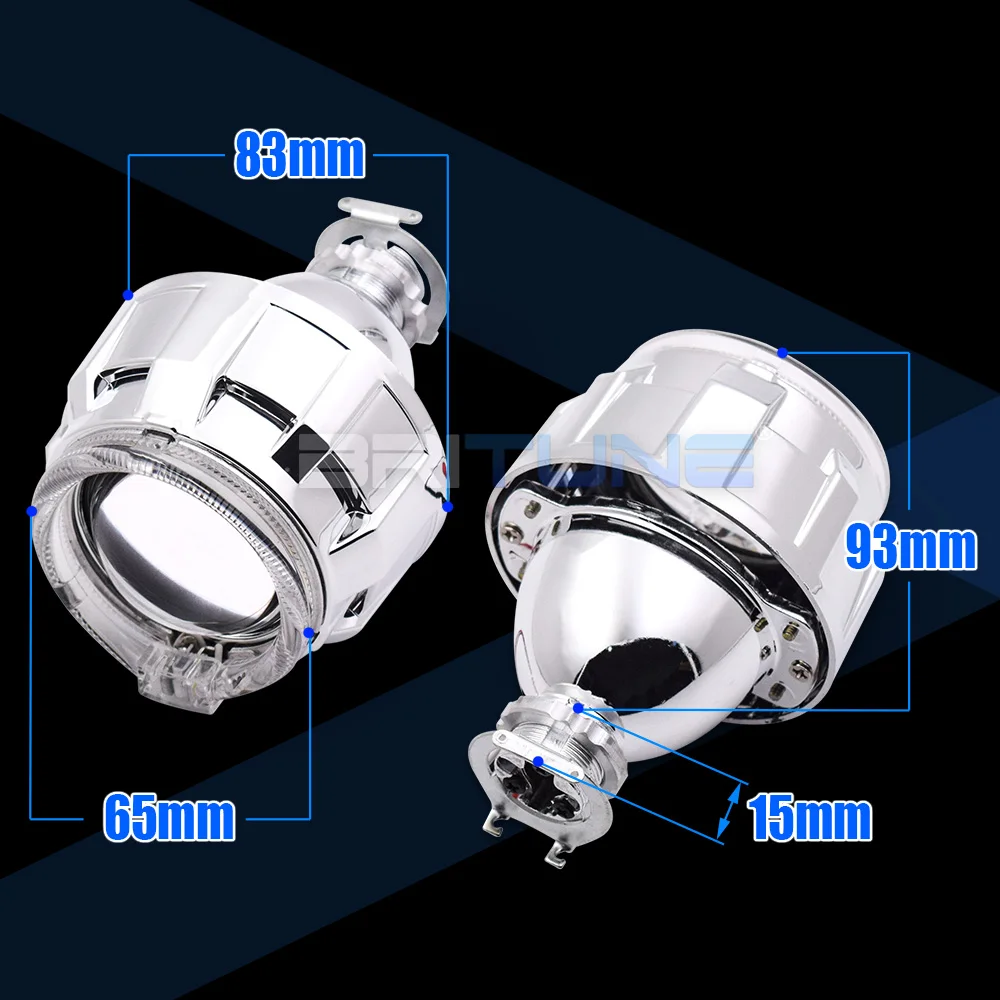 Britune Bi-xenon Lenses Mini 2.0 inch Projector Angel Eyes H4 H7 Headlight Lens H1 HID LED Light Bulbs Car Accessories Retrofit