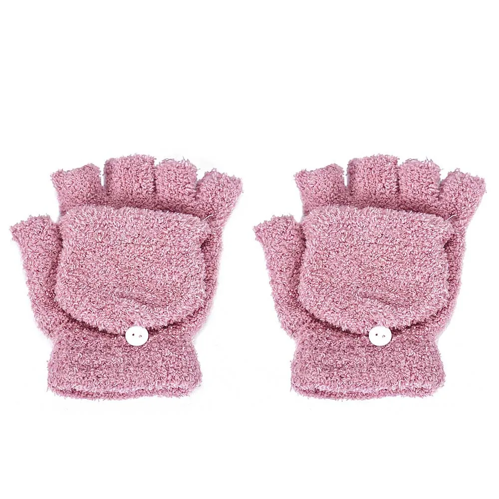 2021 Winter Warme Verdickung Wolle Handschuhe Gestrickte Flip Fingerlose Flexible Ausgesetzt Finger Dicke Handschuhe Fäustlinge Männer Frauen