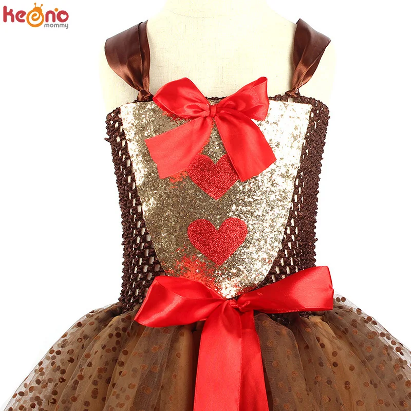 الفتيات الرنة عيد الميلاد زي عيد الميلاد الاطفال رودولف الأنف الأحمر الرنة يتوهم توتو فستان مع عقال فستان الحفلات