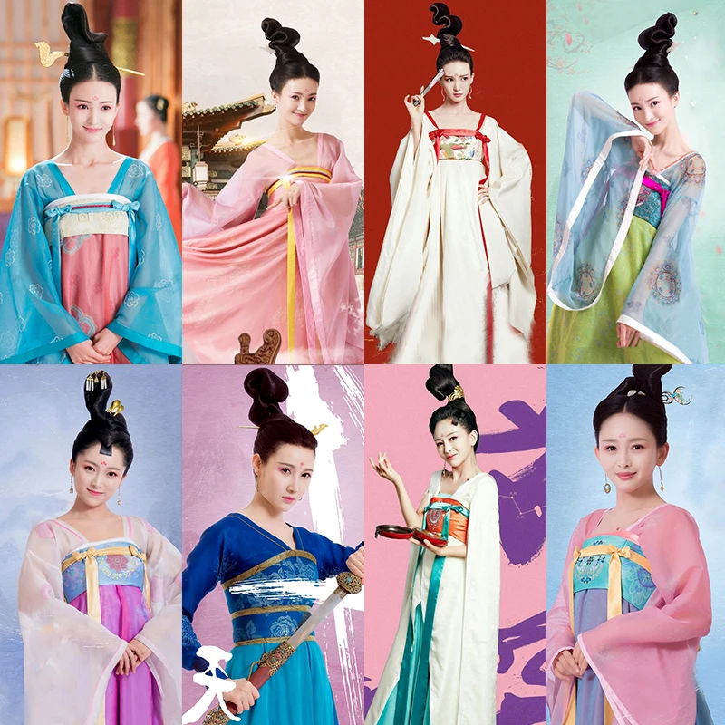 Drama Costume Tang Dynasty High Waist Ruqun Female Princess Fairy Outfit for TV Play MengFei Come Across Actress Jin Chen Hanfu