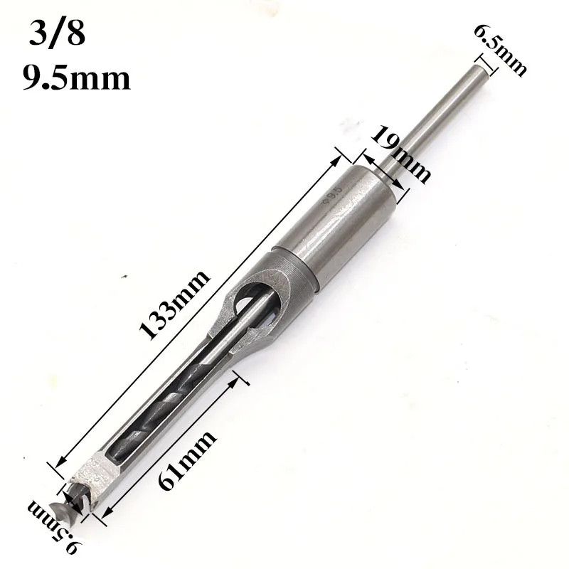 ALLSOME HSS Square Hole Drill  Woodworking Drill Bits Auger Mortising Chisel Drill Set DIY Furniture Square Woodworking Tool
