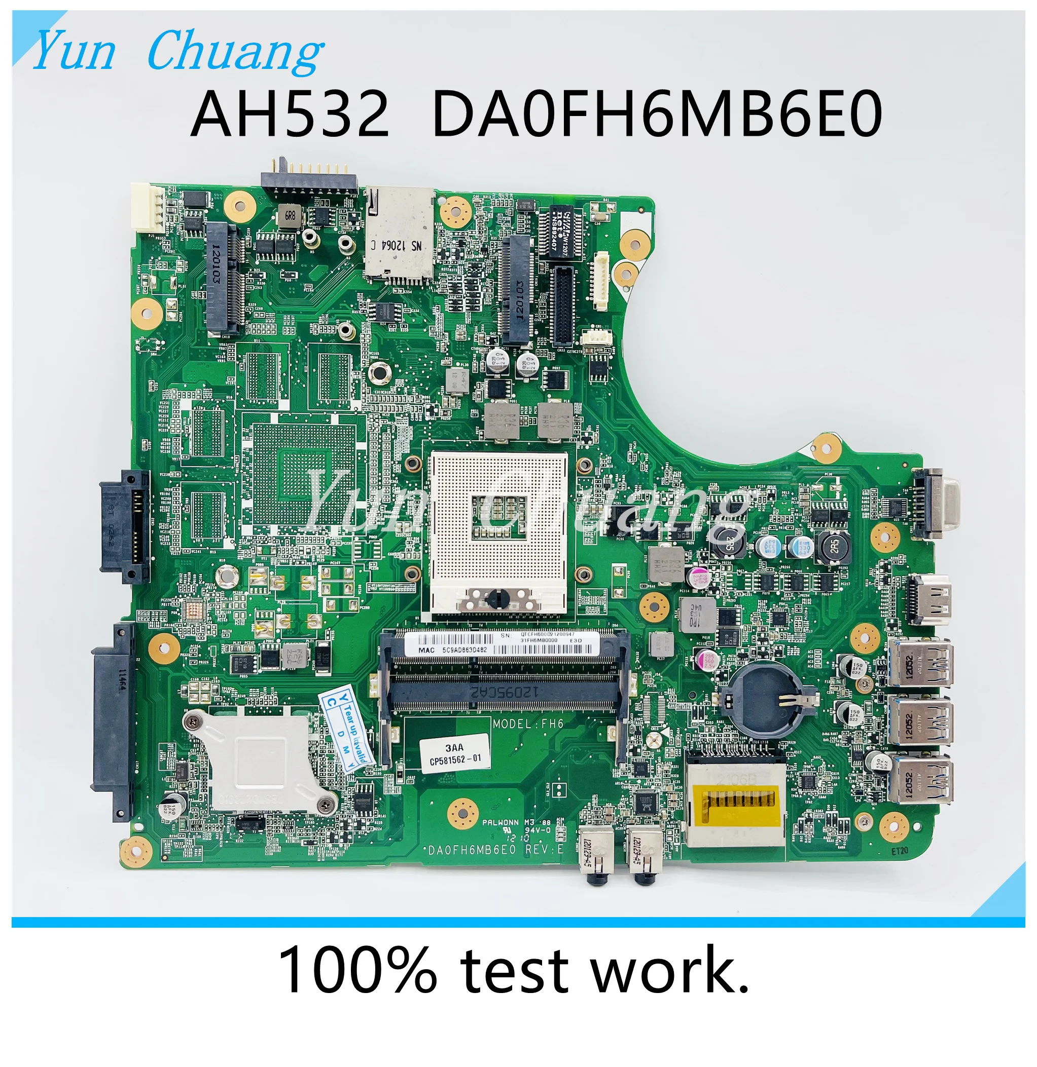 DA0FH6MB6E0 For FUJITSU AH532 Laptop motherboard CP581562-01 SLJ8E HM76 DDR3 100% working well