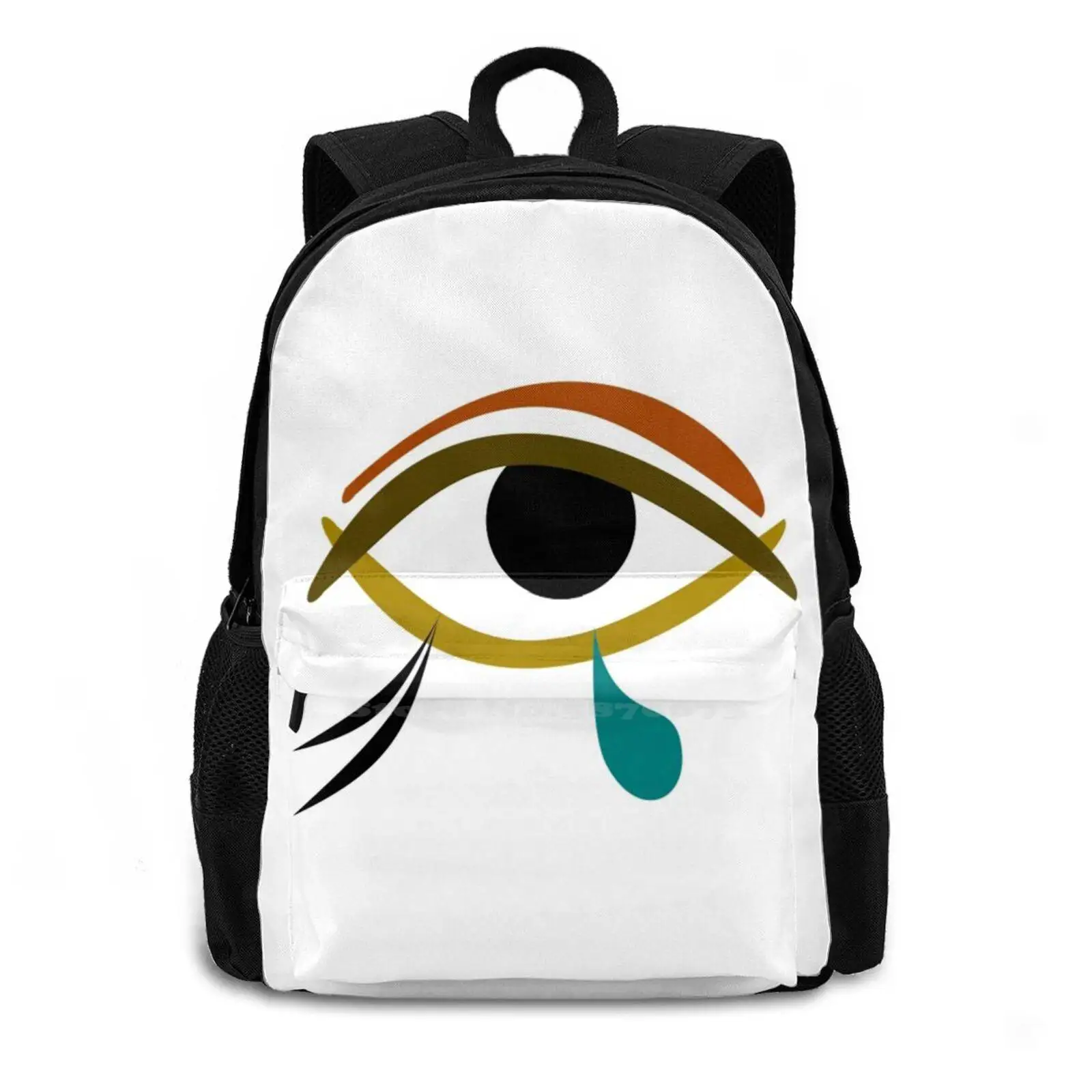 Tear Teen College Student Backpack Laptop Travel Bags Tear Tears Eye Egypt Egyptian Abstract Horus Knowledge Charm Wisdom