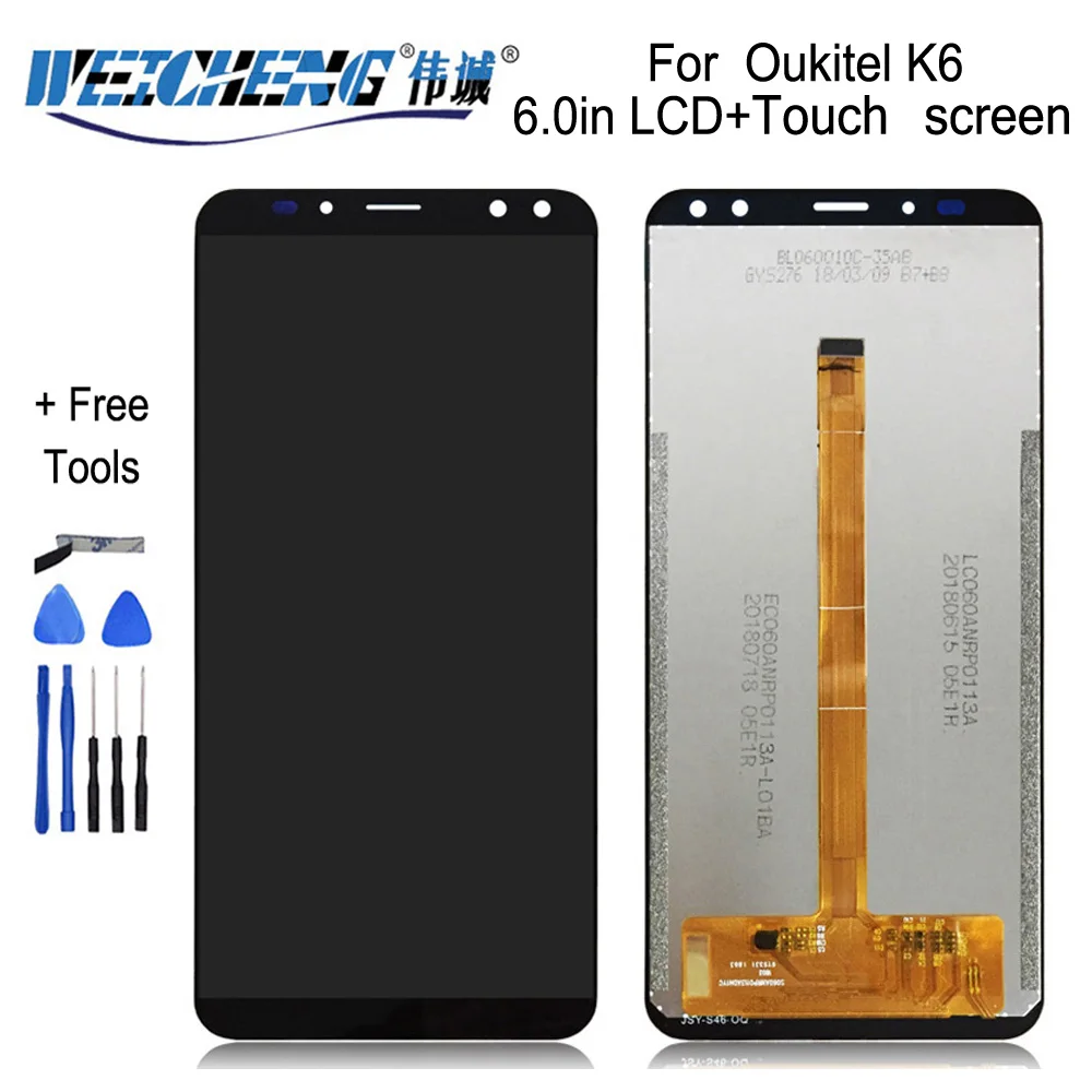 Tested LCD For OUKITEL K3 K5 K6 K7 LCD Display+Touch Screen Digitizer Assembly Digitizer For OUKITEL K9 Display Oukitel K10 LCD