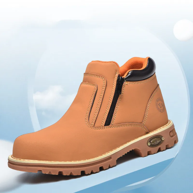 Moda masculina biqueira de aço botas de segurança de trabalho sapatos de proteção do trabalhador ferramentas de couro genuíno bota segura segurança tornozelo botas masculinas