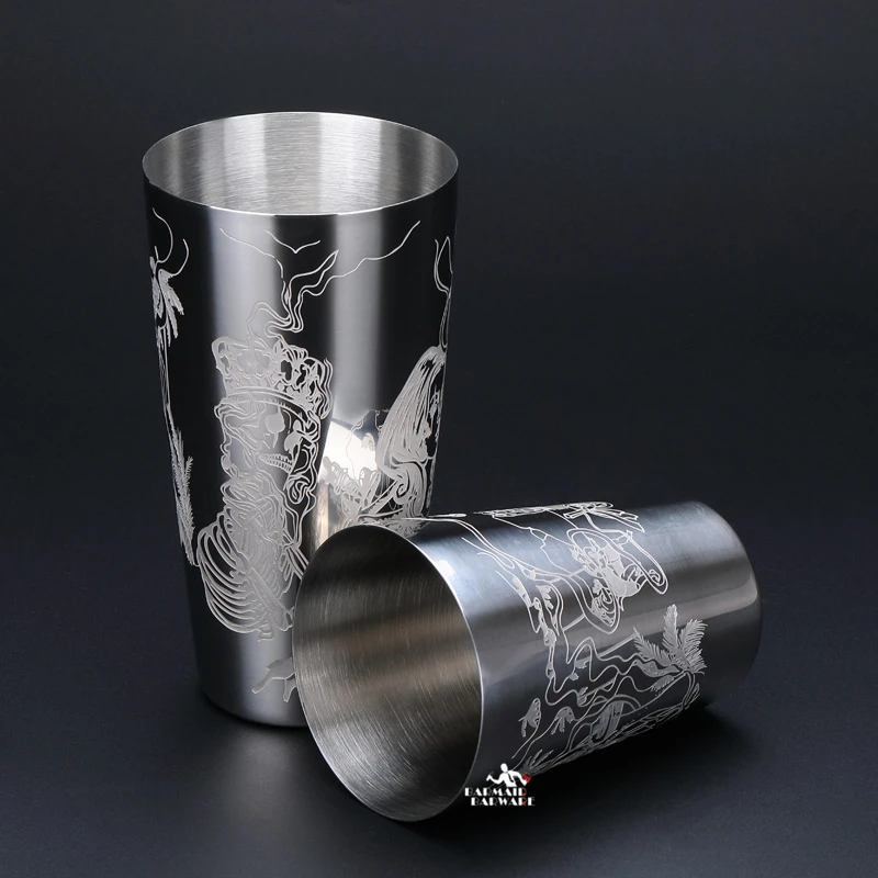 550ml/850ml Engraving Stainless Steel Cocktail Boston Bar Shaker Bar tool