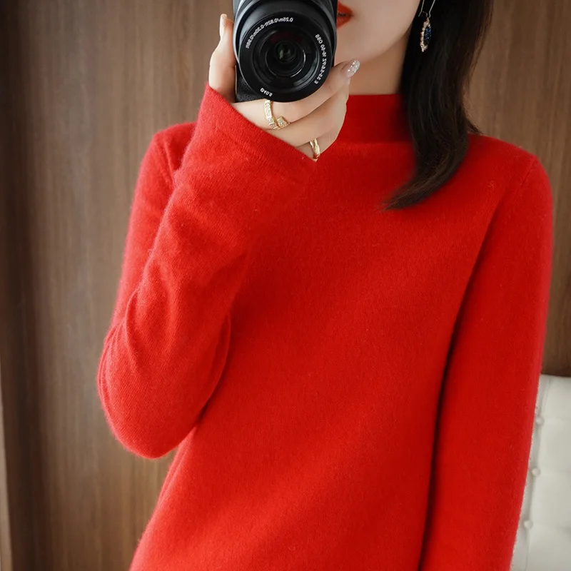 Autumn Winter Basic Sweater Woman Cashmere Knitted Solid  Women Pullover Soft Casual Jumper