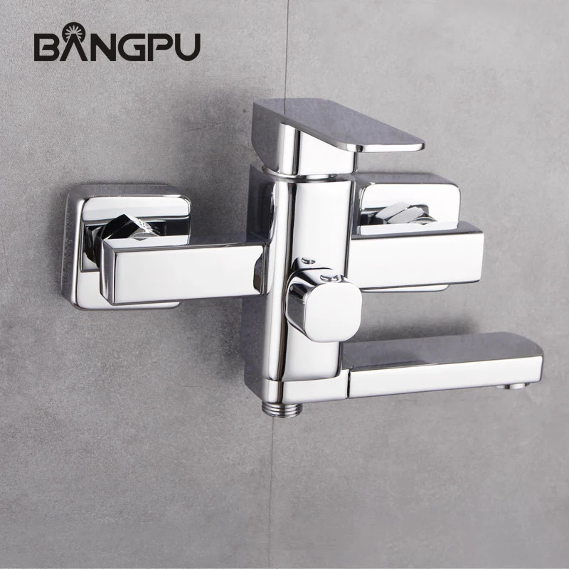 BANGPU Wall Mounted Hand Bidet Faucet Brass Bidet Faucet Bathroom Toilet Bidet Sprayer Kit Handheld Bidet Sprayer Set Chrome