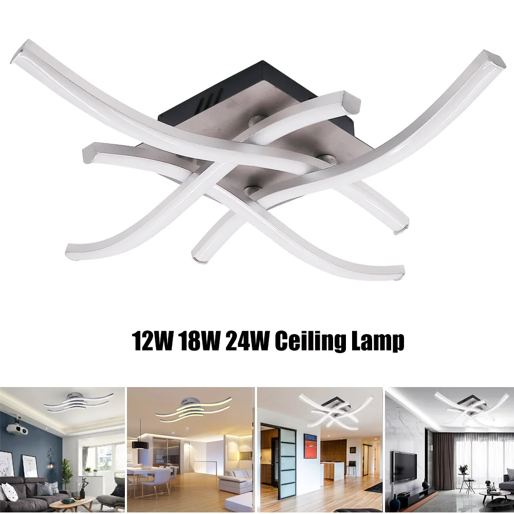 Modern LED Ceiling Lights 12W 18W 24W Forked Shaped Aluminium Led Panel Ceiling Lamp for Bedroom Living Room Decor AC 85-265V