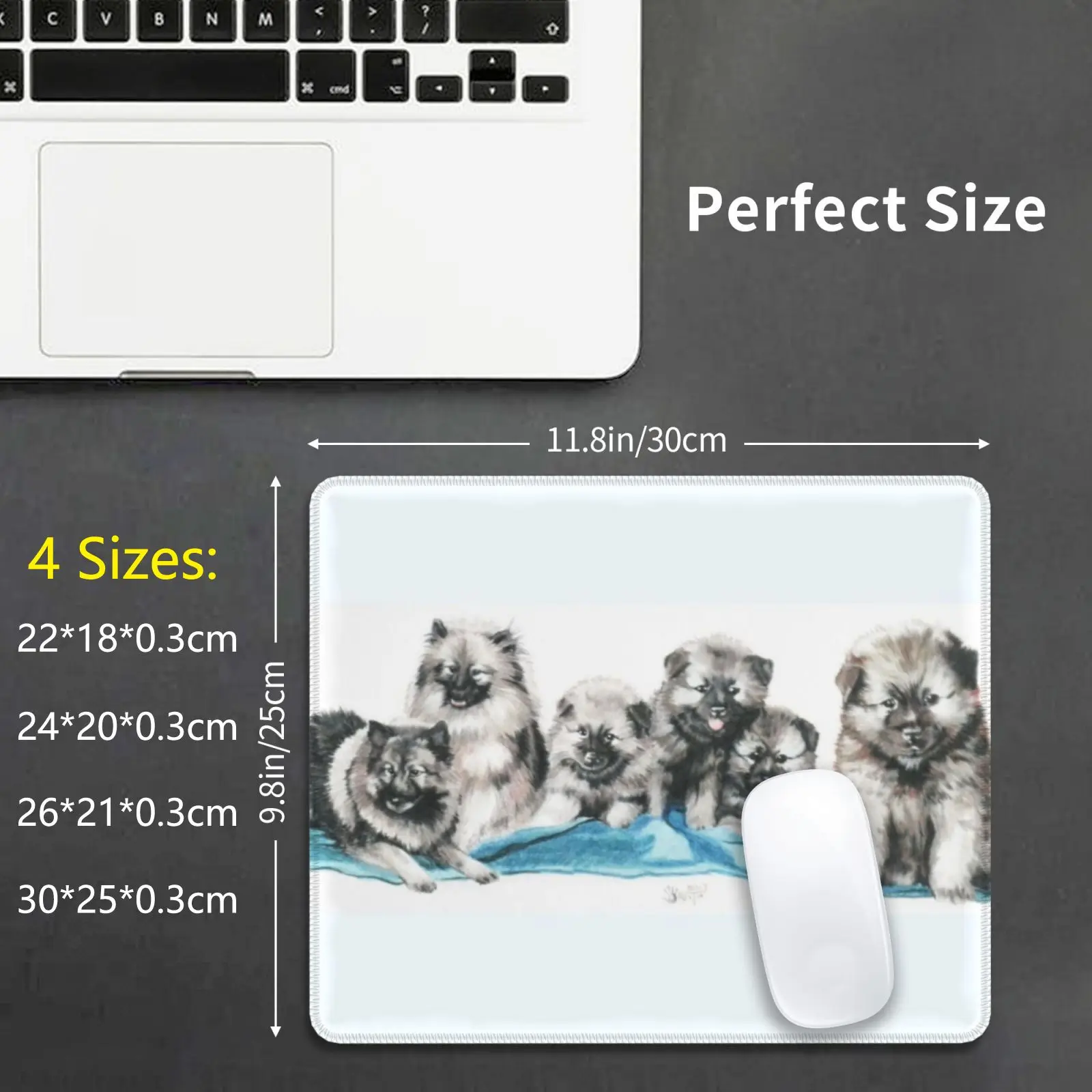 Keeshond Puppies Mouse Pad DIY Print Bbk0100 Non Sporting Group Dog Pet Canine Domestic Animal Mammal