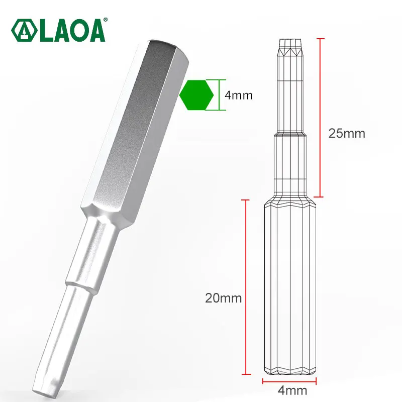 Laoa Hoge Precisie Schroevendraaier Bit 1Pc 4Mm S2 Staal Hoge Kwaliteit Handgereedschap Schroevendraaier Precisie Schroevendraaier Bits