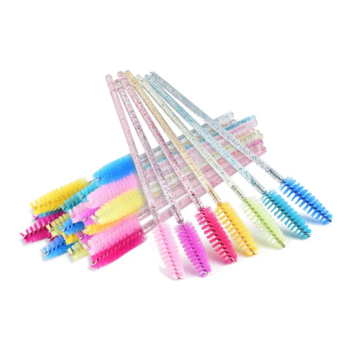 50pcs Disposable colorful eyelash brushes Spiral eyelashes Mascara brush stick Applicator makeup tools