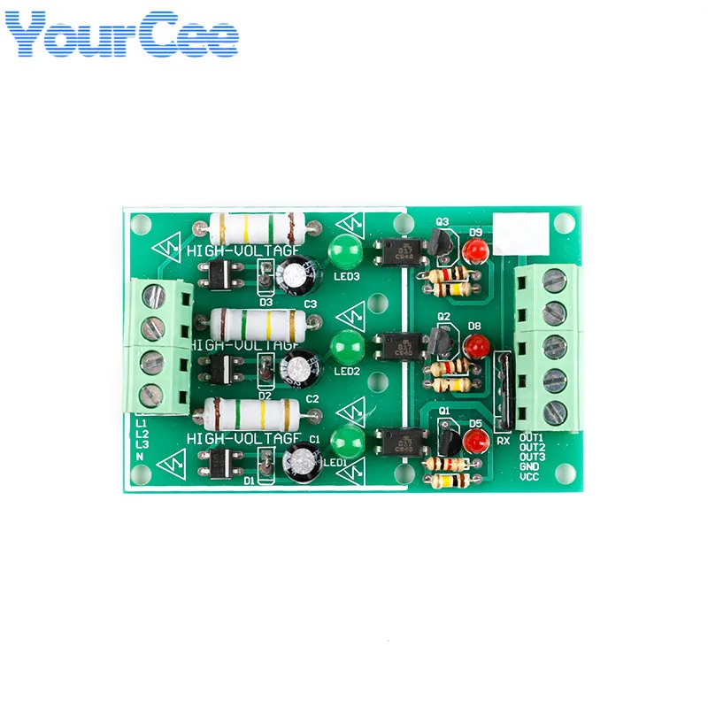3-канальная изолирующая плата оптопары переменного тока 220 В, изолированный тестовый модуль обнаружения печатной платы