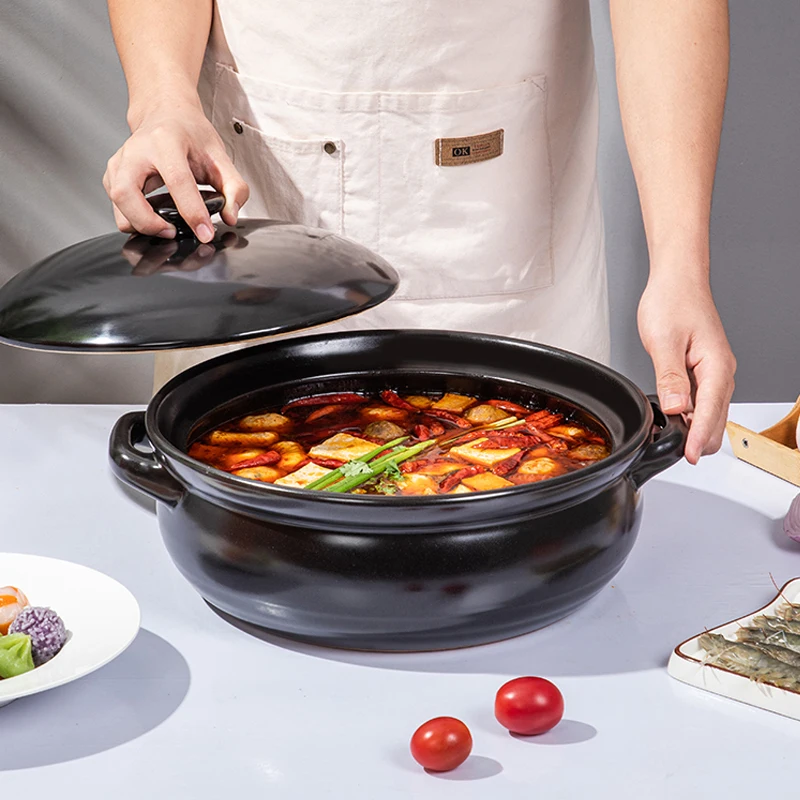 Korean style Gas induction cooker casserole pottery pot soup pot steamed rice braised  heat resistant pot Claypot rice Claypot