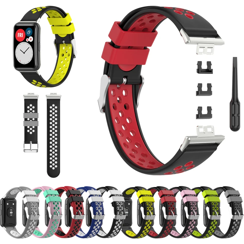 Woman Man Watchband For HUAWEI Watch Fit Strap Soft Silicone Wrist Band Replacement Bracelet Sports Wristband Correa