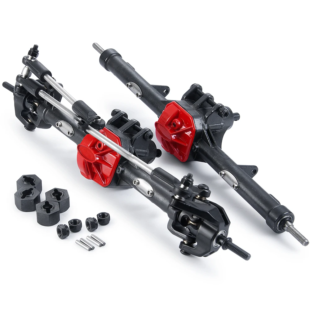 AXSPEED Front Rear Axle Straight Complete Axle for 1/10 Axial SCX10 II 90046 90047 90059 90060 RC Crawler Car Upgrade Parts