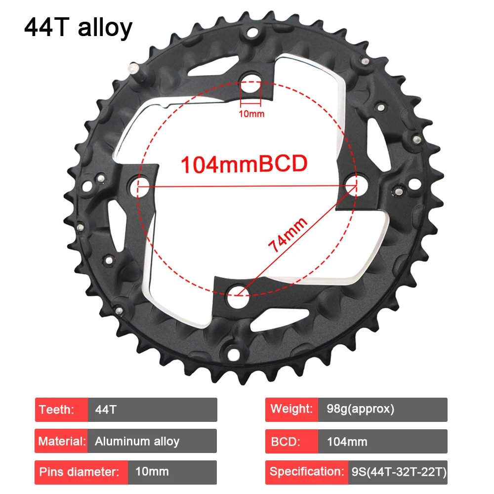 104BCD 64BCD Chainring 44T 32T 22T 7/8/9 Speed Crank Bike Crankset Chain Ring MTB Bike Chainwheel for Shimano Alivio SRAM SLX XT - view 2