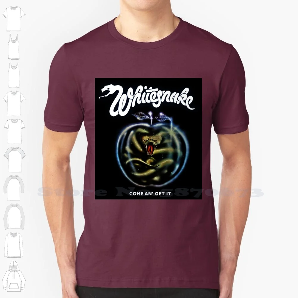 Whitesnake Come And Get It Tour 2020 Dinari 100% Cotton T-Shirt Whitesnake Come And Get It Tour 2020 Dinari