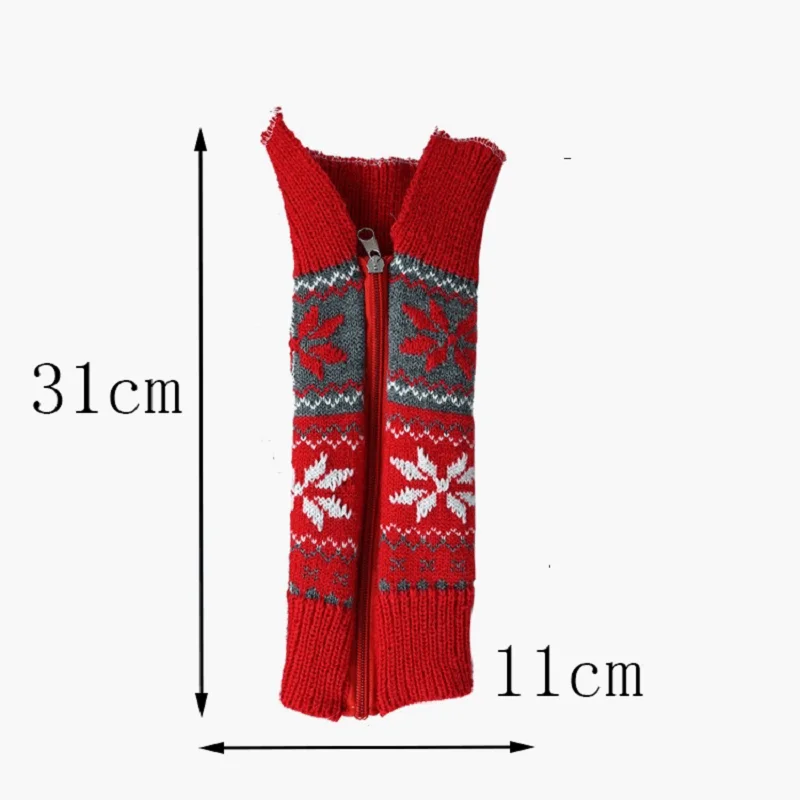 Christmas decoration exquisite knit zipper Christmas creative snow bottle cover 31x11cm christmas decorations for home