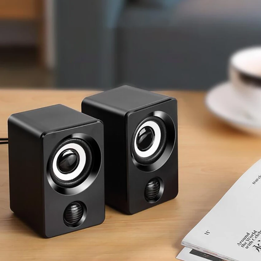 Haut-Parleur USB Portable UrbanNest – Mini Enceintes Stéréo 2.0 Pour PC, Ordinateur Portable, Bureau (Noir)