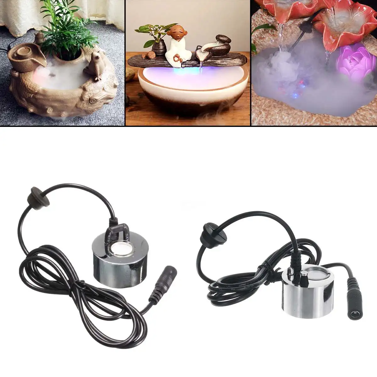 LED Air Humidifier 24V Ultrasonic Mist Maker Fogger Water Fountain Pond Atomizer Head Air Humidifier Nebulizer Home Decoration